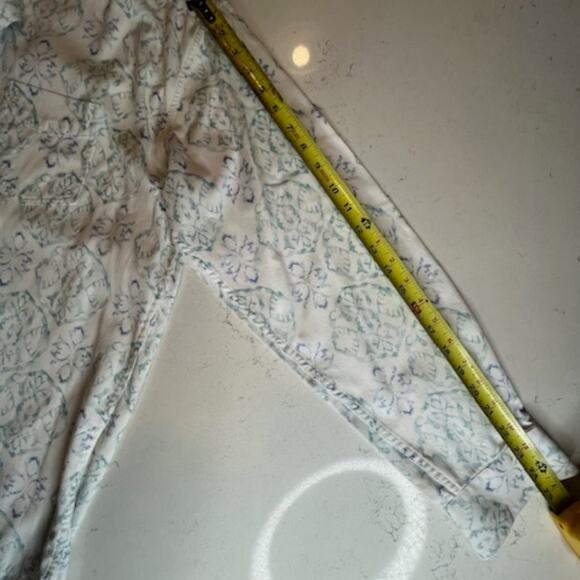 Stetson Cowboy Button Down White Shirt Blue & Green Paisley Print Size Large - Picture 10 of 11